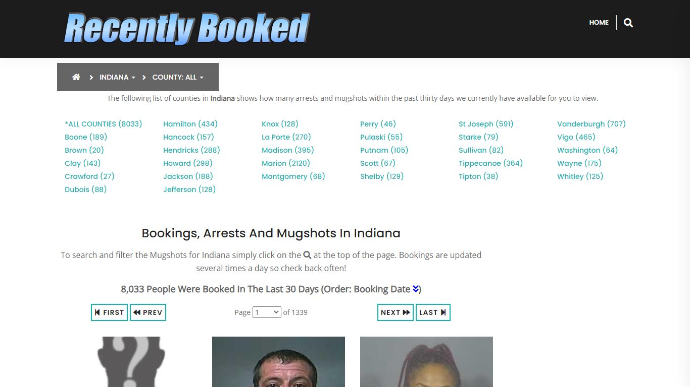 Recent bookings, Arrests, Mugshots in Indiana - Recently Booked